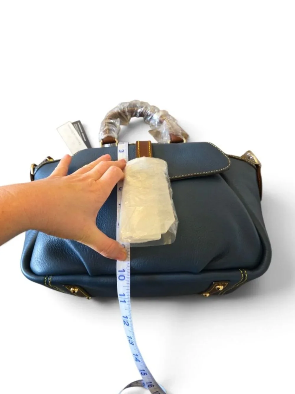 Dooney & Bourke Samba Denim Blue Leather Satchel NWT Crossbody Dust Bag